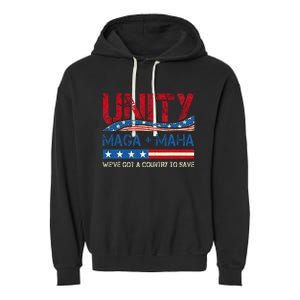 Unity Maga Maha WeVe Got A Country To Save American Flag Garment-Dyed Fleece Hoodie