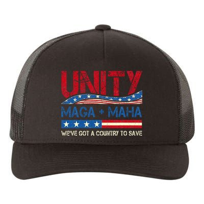 Unity Maga Maha WeVe Got A Country To Save American Flag Yupoong Adult 5-Panel Trucker Hat