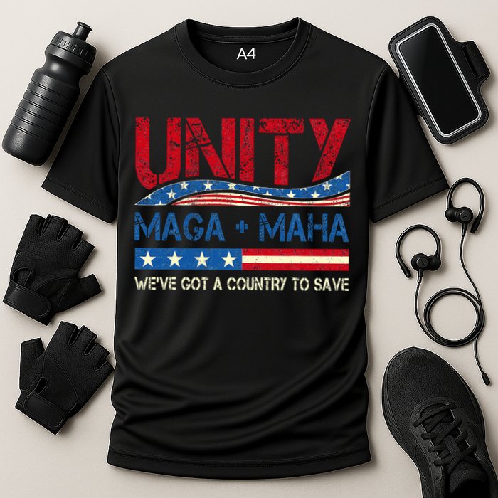 Unity Maga Maha WeVe Got A Country To Save American Flag Performance Shirt