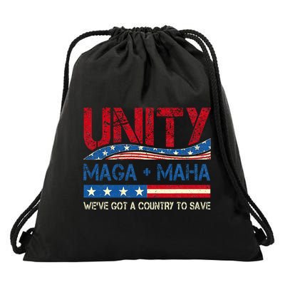 Unity Maga Maha WeVe Got A Country To Save American Flag Drawstring Bag