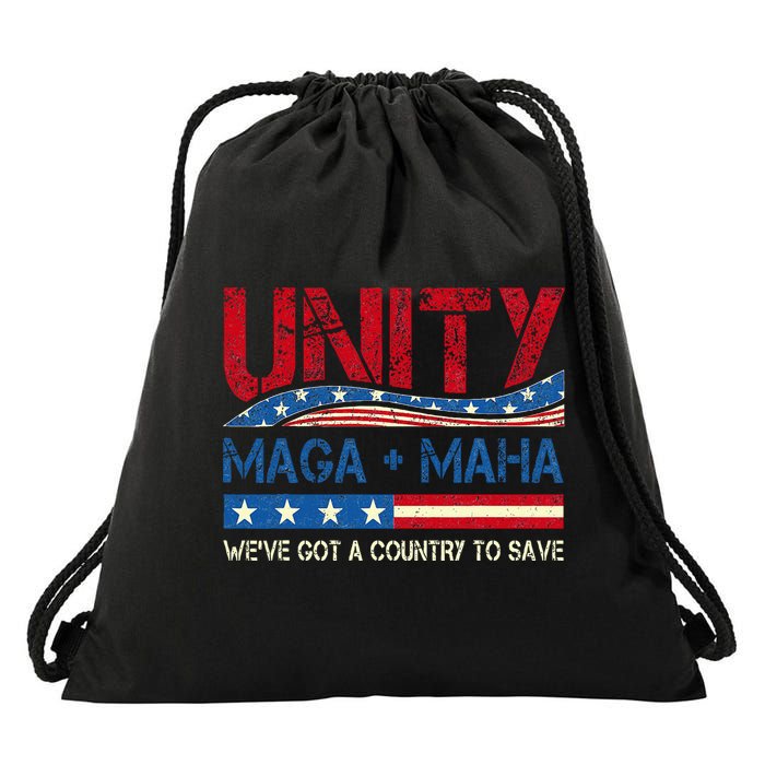 Unity Maga Maha WeVe Got A Country To Save American Flag Drawstring Bag