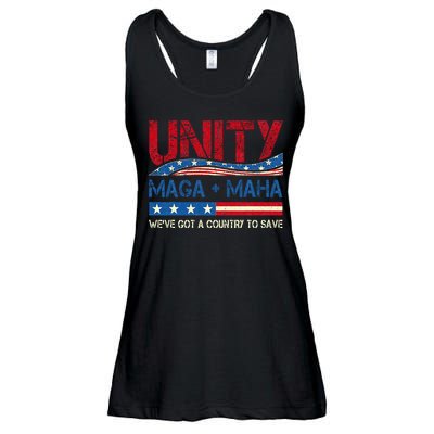 Unity Maga Maha WeVe Got A Country To Save American Flag Ladies Essential Flowy Tank