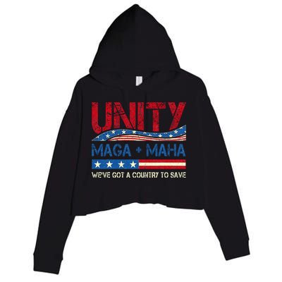 Unity Maga Maha WeVe Got A Country To Save American Flag Crop Fleece Hoodie