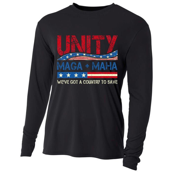 Unity Maga Maha WeVe Got A Country To Save American Flag Cooling Performance Long Sleeve Crew