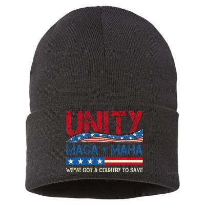 Unity Maga Maha WeVe Got A Country To Save American Flag Sustainable Knit Beanie