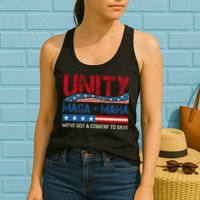 Unity Maga Maha WeVe Got A Country To Save American Flag Womens Tank Top
