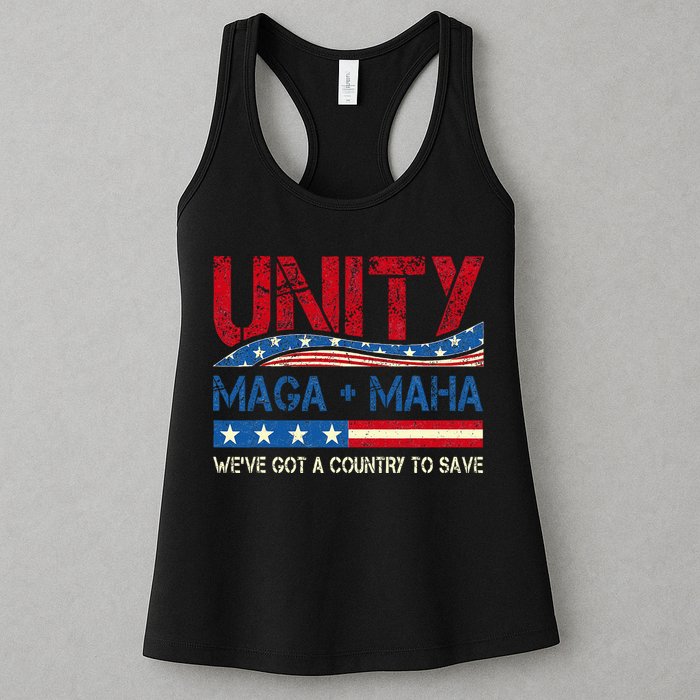 Unity Maga Maha WeVe Got A Country To Save American Flag Womens Tank Top