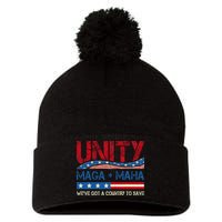 Unity Maga Maha WeVe Got A Country To Save American Flag Pom Pom 12in Knit Beanie