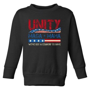 Unity Maga Maha WeVe Got A Country To Save American Flag Toddler Sweatshirt