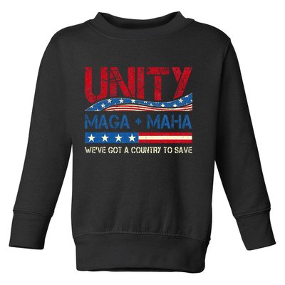 Unity Maga Maha WeVe Got A Country To Save American Flag Toddler Sweatshirt