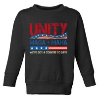 Unity Maga Maha WeVe Got A Country To Save American Flag Toddler Sweatshirt