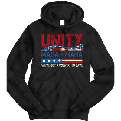 Unity Maga Maha WeVe Got A Country To Save American Flag Tie Dye Hoodie