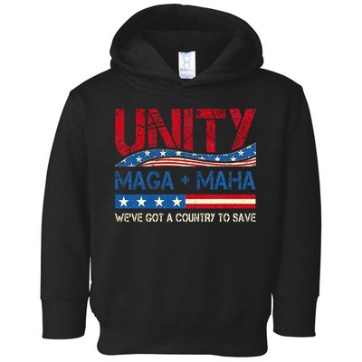 Unity Maga Maha WeVe Got A Country To Save American Flag Toddler Hoodie