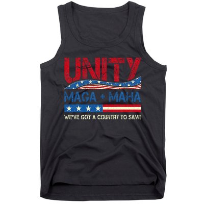 Unity Maga Maha WeVe Got A Country To Save American Flag Tank Top