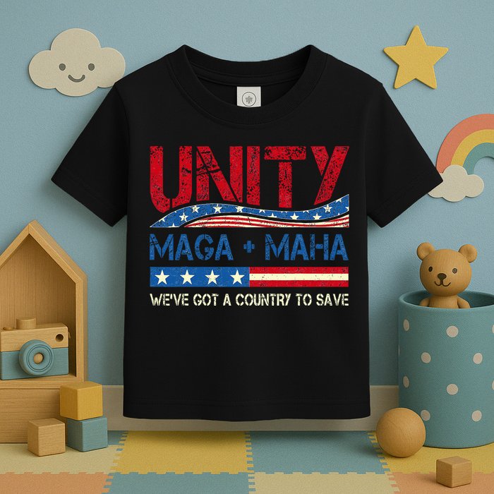 Unity Maga Maha WeVe Got A Country To Save American Flag Toddler T-Shirt