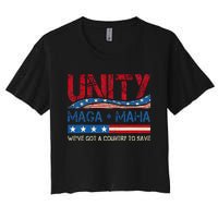 Unity Maga Maha WeVe Got A Country To Save American Flag Women's Crop Top Tee