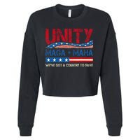Unity Maga Maha WeVe Got A Country To Save American Flag Cropped Pullover Crew