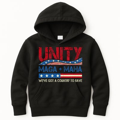 Unity Maga Maha WeVe Got A Country To Save American Flag Kids Hoodie