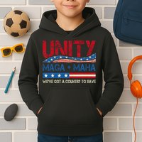 Unity Maga Maha WeVe Got A Country To Save American Flag Kids Hoodie