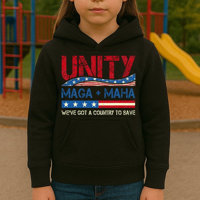 Unity Maga Maha WeVe Got A Country To Save American Flag Kids Hoodie