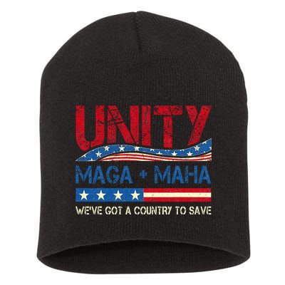 Unity Maga Maha WeVe Got A Country To Save American Flag Short Acrylic Beanie