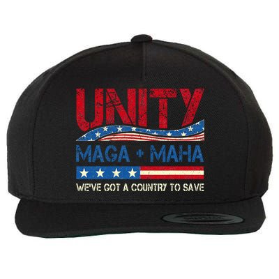 Unity Maga Maha WeVe Got A Country To Save American Flag Wool Snapback Cap