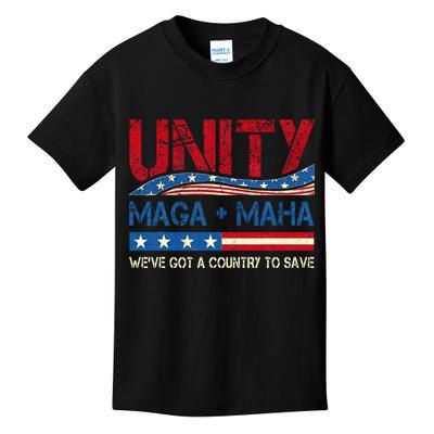 Unity Maga Maha WeVe Got A Country To Save American Flag Kids T-Shirt