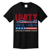 Unity Maga Maha WeVe Got A Country To Save American Flag Kids T-Shirt