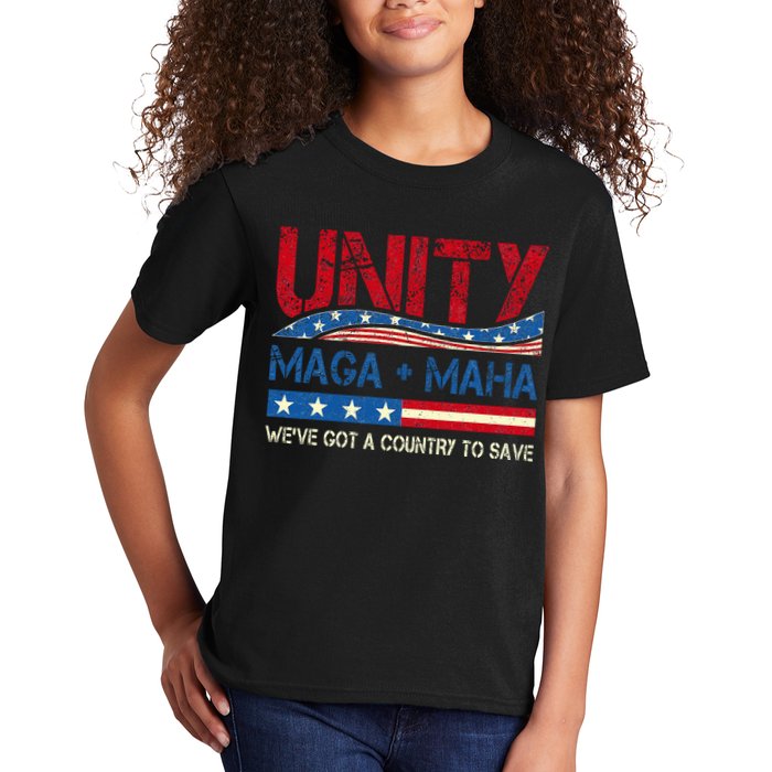 Unity Maga Maha WeVe Got A Country To Save American Flag Kids T-Shirt