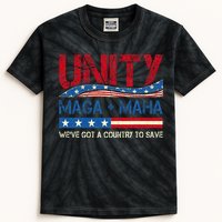 Unity Maga Maha WeVe Got A Country To Save American Flag Kids Tie-Dye T-Shirt