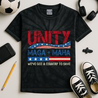 Unity Maga Maha WeVe Got A Country To Save American Flag Kids Tie-Dye T-Shirt