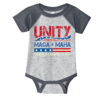 Unity Maga Maha WeVe Got A Country To Save American Flag Infant Baby Jersey Bodysuit