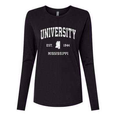 University Mississippi Ms Vintage Athletic Sports Womens Cotton Relaxed Long Sleeve T-Shirt