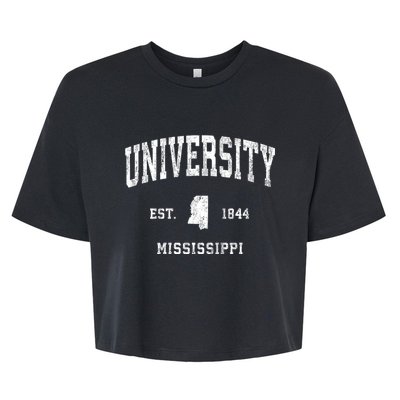 University Mississippi Ms Vintage Athletic Sports Bella+Canvas Jersey Crop Tee