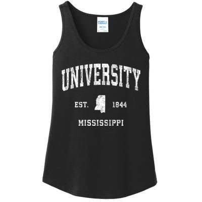 University Mississippi Ms Vintage Athletic Sports Ladies Essential Tank