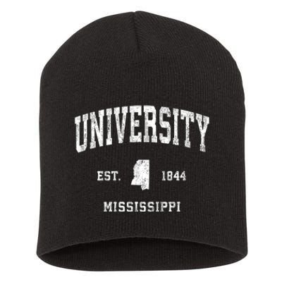 University Mississippi Ms Vintage Athletic Sports Short Acrylic Beanie