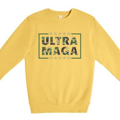 Ultra MAGA Military Camouflage Pro Donald Trump 2024 Premium Crewneck Sweatshirt