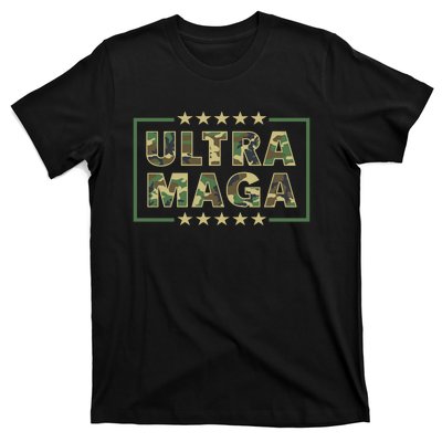 Ultra MAGA Military Camouflage Pro Donald Trump 2024 T-Shirt