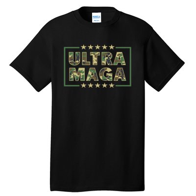 Ultra MAGA Military Camouflage Pro Donald Trump 2024 Tall T-Shirt