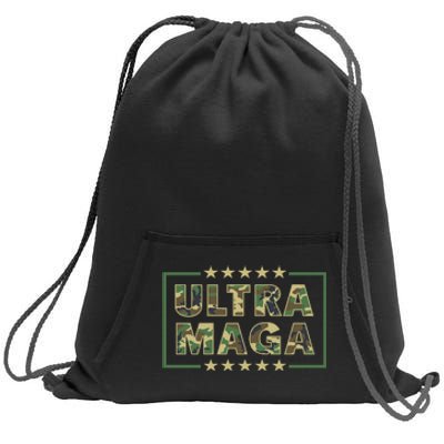 Ultra MAGA Military Camouflage Pro Donald Trump 2024 Sweatshirt Cinch Pack Bag