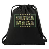 Ultra MAGA Military Camouflage Pro Donald Trump 2024 Drawstring Bag