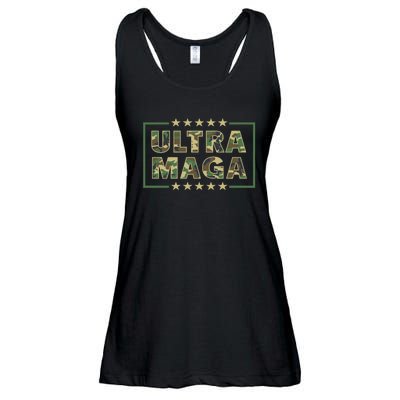 Ultra MAGA Military Camouflage Pro Donald Trump 2024 Ladies Essential Flowy Tank