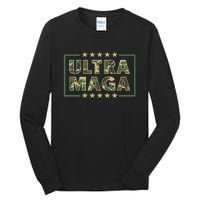 Ultra MAGA Military Camouflage Pro Donald Trump 2024 Tall Long Sleeve T-Shirt