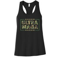 Ultra MAGA Military Camouflage Pro Donald Trump 2024 Women's Racerback Tank