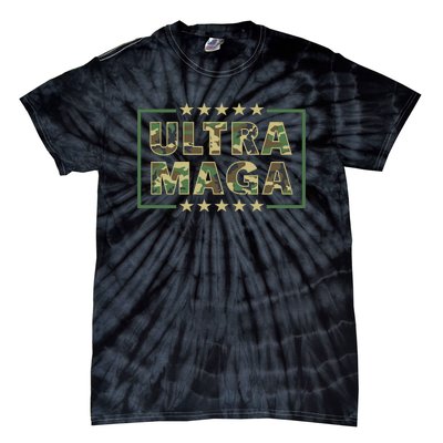 Ultra MAGA Military Camouflage Pro Donald Trump 2024 Tie-Dye T-Shirt