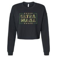 Ultra MAGA Military Camouflage Pro Donald Trump 2024 Cropped Pullover Crew