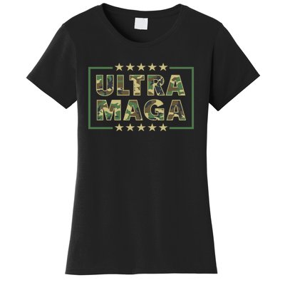 Ultra MAGA Military Camouflage Pro Donald Trump 2024 Women's T-Shirt