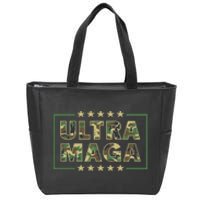 Ultra MAGA Military Camouflage Pro Donald Trump 2024 Zip Tote Bag