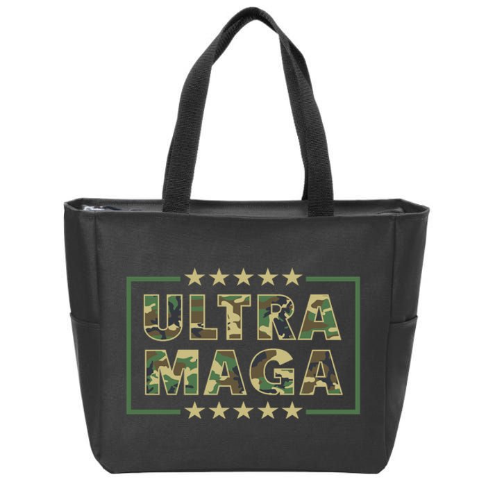 Ultra MAGA Military Camouflage Pro Donald Trump 2024 Zip Tote Bag