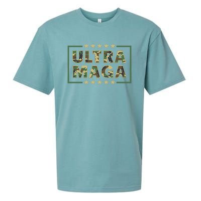 Ultra MAGA Military Camouflage Pro Donald Trump 2024 Sueded Cloud Jersey T-Shirt